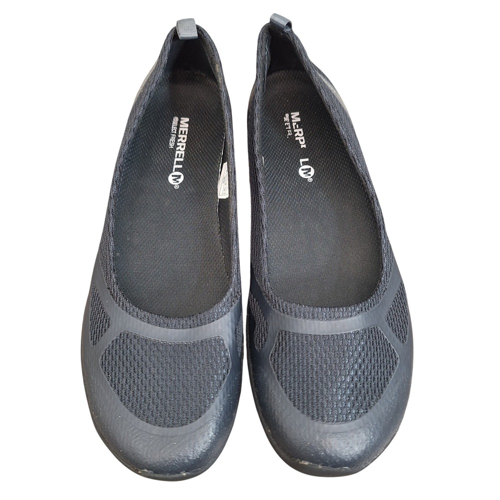 Merrell Mimic Bond Black Mesh Slip On Ballet Flats Womens 7 J55066 Walking Shoes